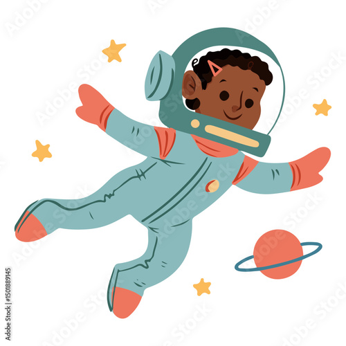 Creative astronaut kid character