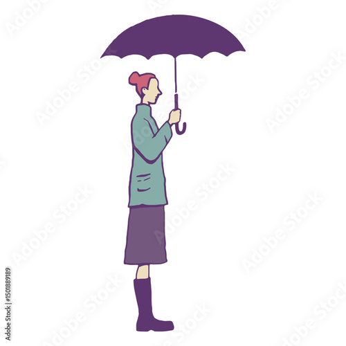 Woman with purple umbrella