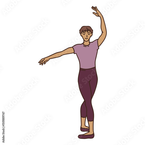 Ballet dancer color stroke man