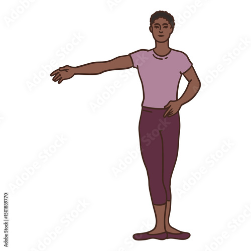 Man dancer color stroke ballet