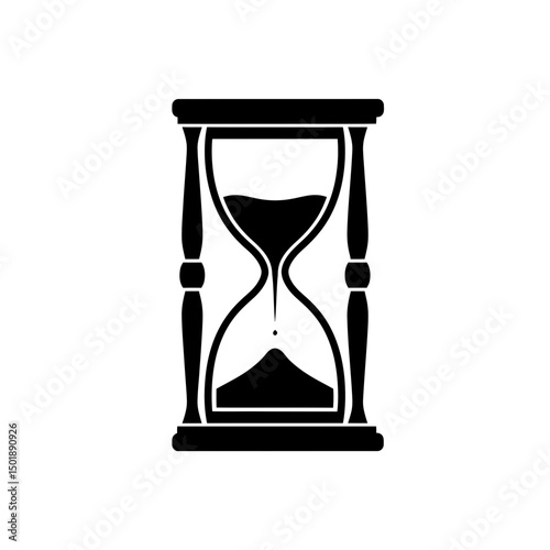 Hourglass symbolizing time passing in minimalist style  