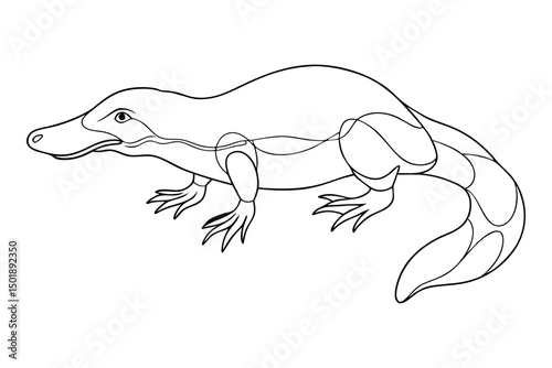 Outlined Platypus Drawing Minimal Vector