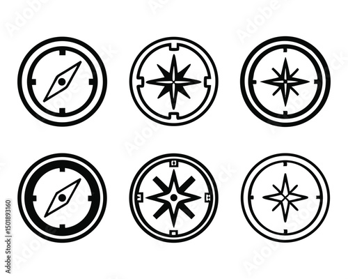 Minimalist Compass Icons Set