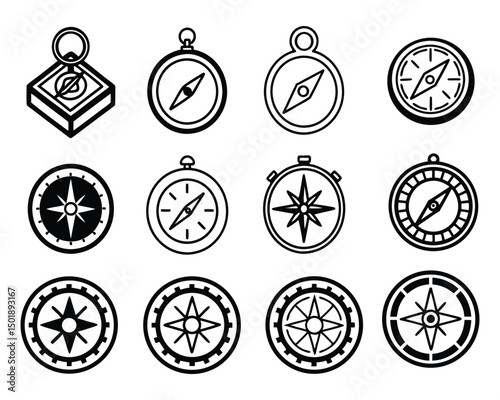 Minimalist Compass Icons Set