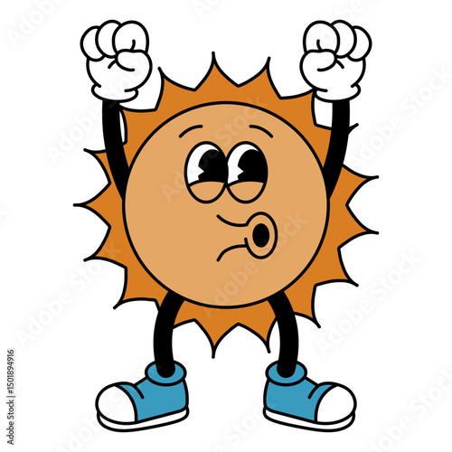Sun retro cartoon
