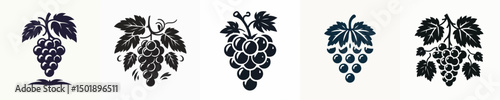 Vector silhouette of a grape