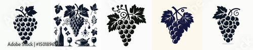 Vector silhouette of a grape