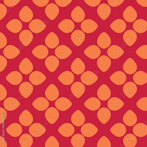 Seamless pink and orange geometric circle pattern for a colorful retro-inspired design