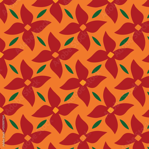 Seamless floral pattern with colorful spring flowers and leaves, perfect for vintage fabric textile design or nature-inspired wallpaper