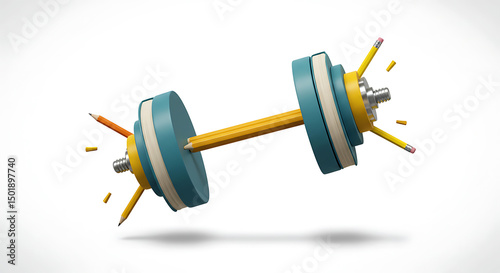 Dumbbell Made of Pencil and Book