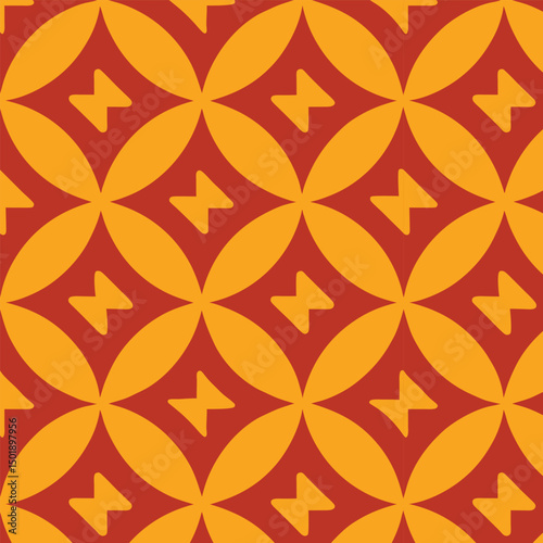 Seamless vintage floral vector pattern with yellow flowers and decorative textile texture