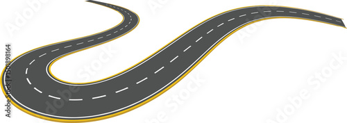 Winding curves road isolated on transparent background. winding road from top view. vector illustration.