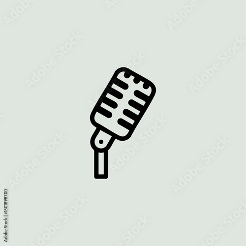 Microphone icon logo flat vector design