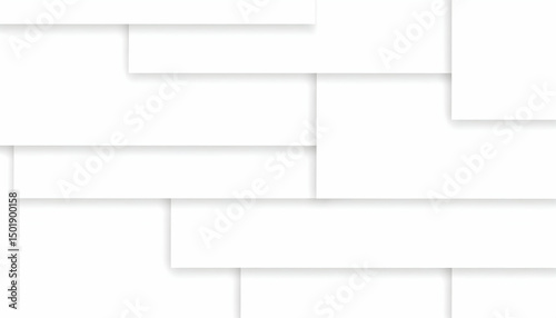 Abstract White Geometric Background with Layered Rectangles