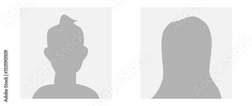 Vector flat illustration in grayscale. Avatar, user profile, person icon, gender neutral silhouette, profile picture. Suitable for social media profiles, icons, screensavers and as a template.
