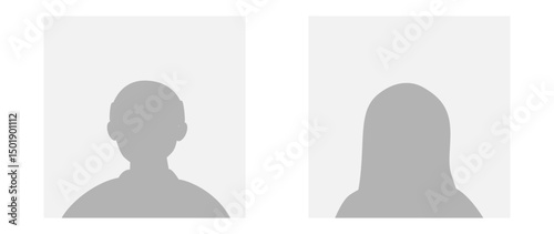Vector flat illustration in grayscale. Avatar, user profile, person icon, gender neutral silhouette, profile picture. Suitable for social media profiles, icons, screensavers and as a template.