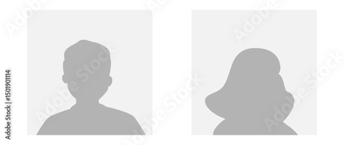 Vector flat illustration in grayscale. Avatar, user profile, person icon, gender neutral silhouette, profile picture. Suitable for social media profiles, icons, screensavers and as a template.