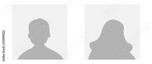 Vector flat illustration in grayscale. Avatar, user profile, person icon, gender neutral silhouette, profile picture. Suitable for social media profiles, icons, screensavers and as a template.