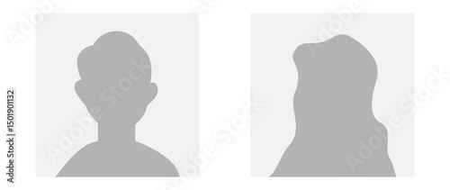 Vector flat illustration in grayscale. Avatar, user profile, person icon, gender neutral silhouette, profile picture. Suitable for social media profiles, icons, screensavers and as a template.