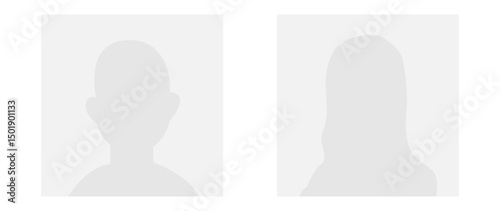 Vector flat illustration in grayscale. Avatar, user profile, person icon, gender neutral silhouette, profile picture. Suitable for social media profiles, icons, screensavers and as a template.
