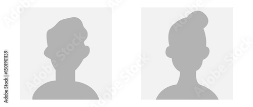 Vector flat illustration in grayscale. Avatar, user profile, person icon, gender neutral silhouette, profile picture. Suitable for social media profiles, icons, screensavers and as a template.