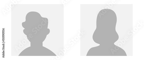 Vector flat illustration in grayscale. Avatar, user profile, person icon, gender neutral silhouette, profile picture. Suitable for social media profiles, icons, screensavers and as a template.