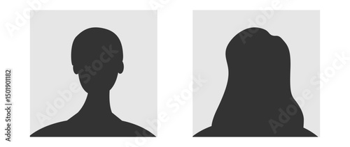 Vector flat illustration in grayscale. Avatar, user profile, person icon, gender neutral silhouette, profile picture. Suitable for social media profiles, icons, screensavers and as a template.