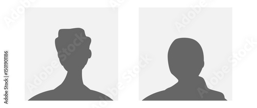 Vector flat illustration in grayscale. Avatar, user profile, person icon, gender neutral silhouette, profile picture. Suitable for social media profiles, icons, screensavers and as a template.