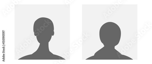 Vector flat illustration in grayscale. Avatar, user profile, person icon, gender neutral silhouette, profile picture. Suitable for social media profiles, icons, screensavers and as a template.