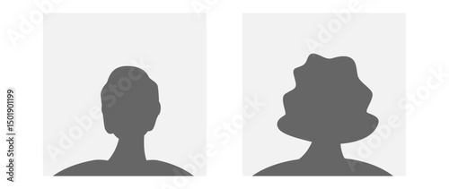Vector flat illustration in grayscale. Avatar, user profile, person icon, gender neutral silhouette, profile picture. Suitable for social media profiles, icons, screensavers and as a template.