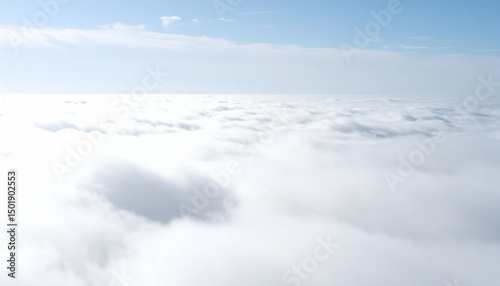 Aerial View of White Fluffy Clouds under Bright Daytime Sky