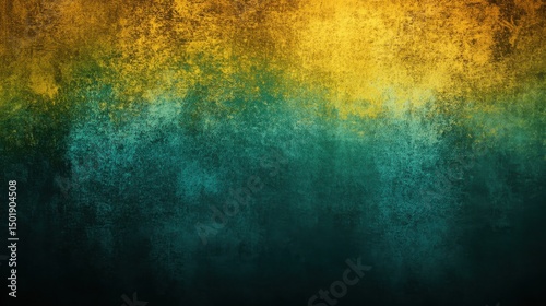 Abstract Grunge Texture with Warm Yellow and Cool Green Gradient