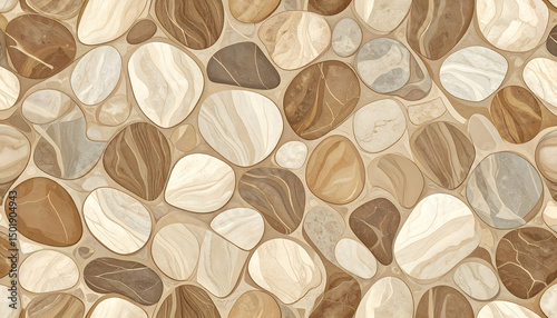 Beige and Brown Stone Pebble Seamless Texture