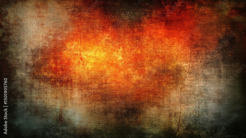 Obraz premium Abstract Grunge Background with Fiery Orange and Dark Textures