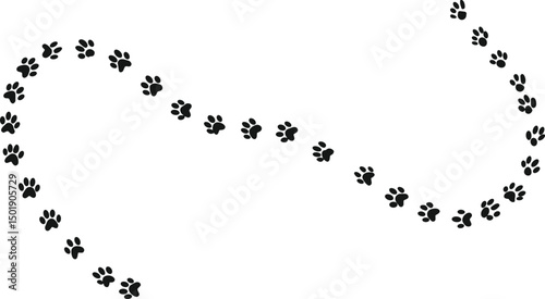 Paw print of dog isolated on transparent background. cat paw print. cat walk foot print.