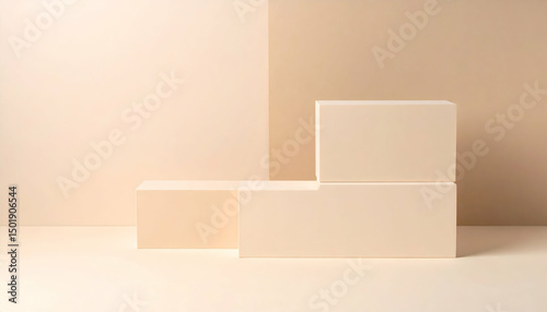 Beige Cream Boxes Minimal Product Display