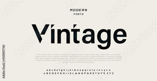 Vintage minimal font creative modern alphabet. Typography with dot regular and number. minimalist style fonts set. vector illustration 