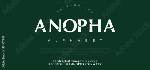 Anopha , a modern alphabet lowercase font. minimalist typography vector illustration design 