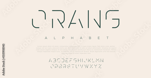 Orang Simple abstract serif alphabet font. Serif lettering for wedding, music, logo, fashion. Creative simple vector illustration 