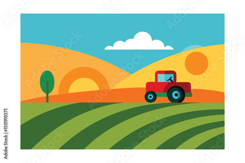 tractor on a field