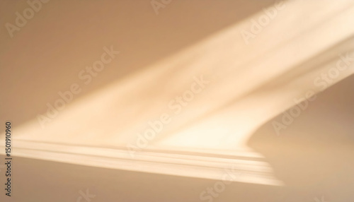 Beige Wall with Sunlight Shadow Texture