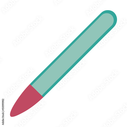 Turquoise nail file with pink tip manicure and pedicure beauty tool