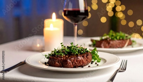 Elegant dining experience romantic restaurant food photography cozy atmosphere close-up culinary delight