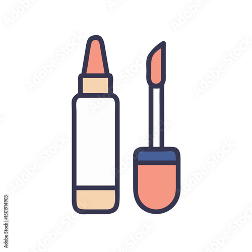 Vector of Liquid Concealer Bottle on White Background