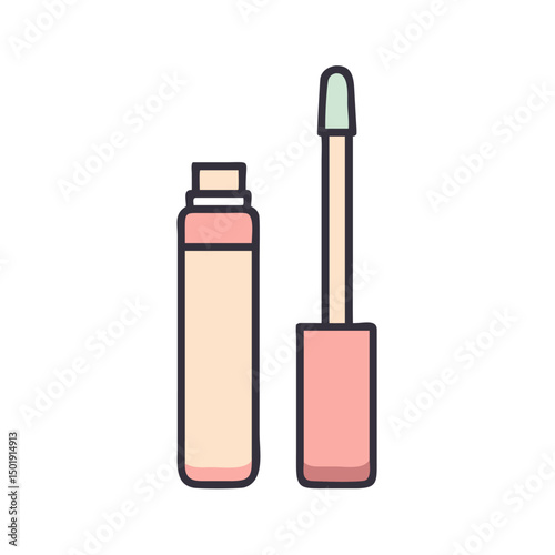 Vector of Liquid Concealer Bottle on White Background
