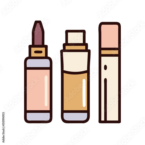 Cosmetic Concealer Product Bottle – Flat Vector Illustration

