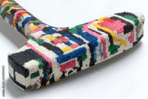 Colorful Beaded Sculpture Abstract Artwork with Vibrant Patterns and Intricate Design for Deco
