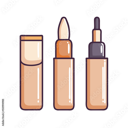 Cosmetic Concealer Product Bottle – Flat Vector Illustration

