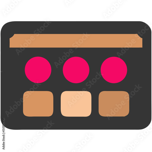 Minimal Makeup Concealer Palette Icon for Skincare Branding and Logo Design

