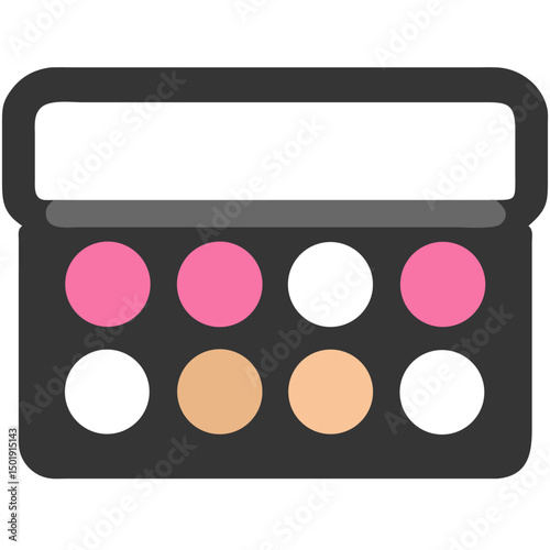 Concealer Palette Vector Illustration with Soft Nude Shades on Transparent Background

